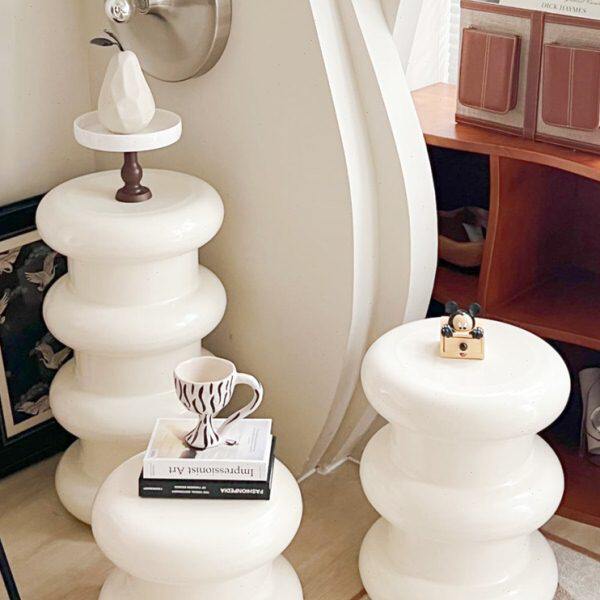 小凳子家用客厅高级感奶油风圆凳子创意艺术感网红矮凳侘寂风墩子