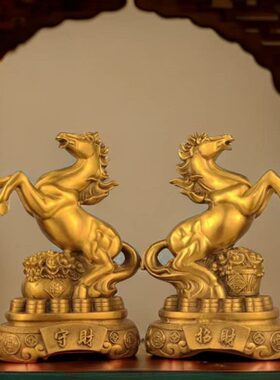 纯铜收藏古玩马工艺品守财聚财铜办公室装饰摆件马生桌面家居肖器