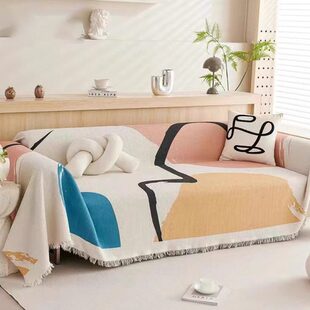 皮沙发垫套四季通用坐四人3米4三沙发巾盖布+盖毯1位直排罩组合2+