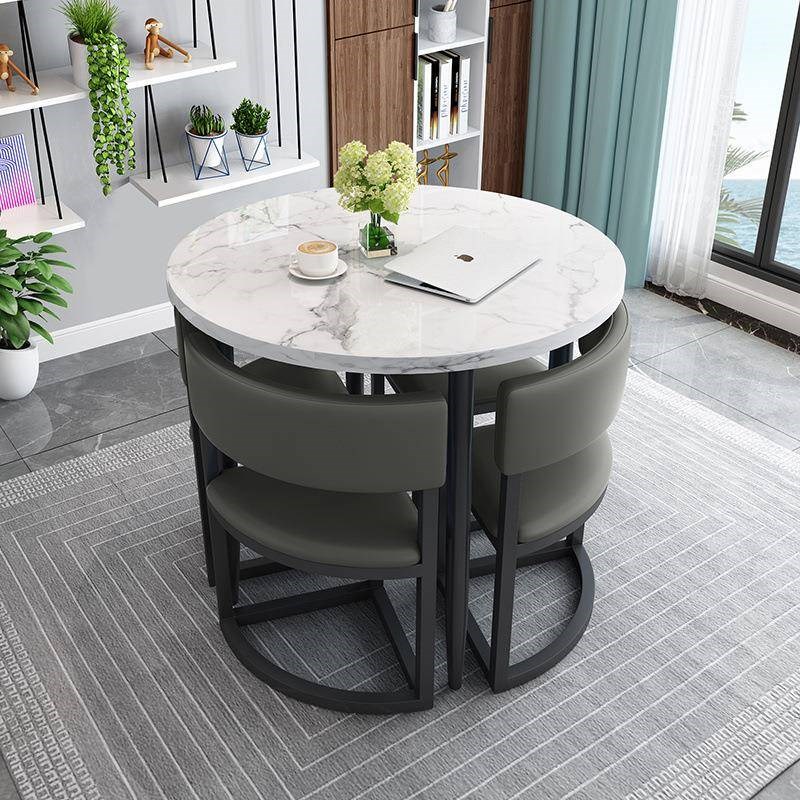 简约接待洽谈桌椅组合店铺B会客小户型阳台休闲圆桌餐桌