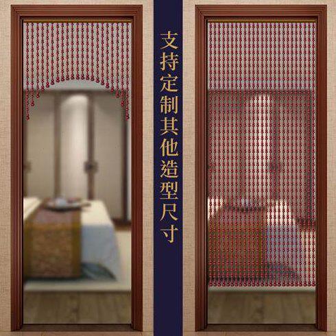 珠帘拱形桃木葫芦珠子挂帘玄关软隔断卫生间卧室免打孔半遮挡门帘