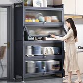 餐边柜碗柜厨房置物架落地多层多功能置物柜收纳柜柜子储物柜橱柜