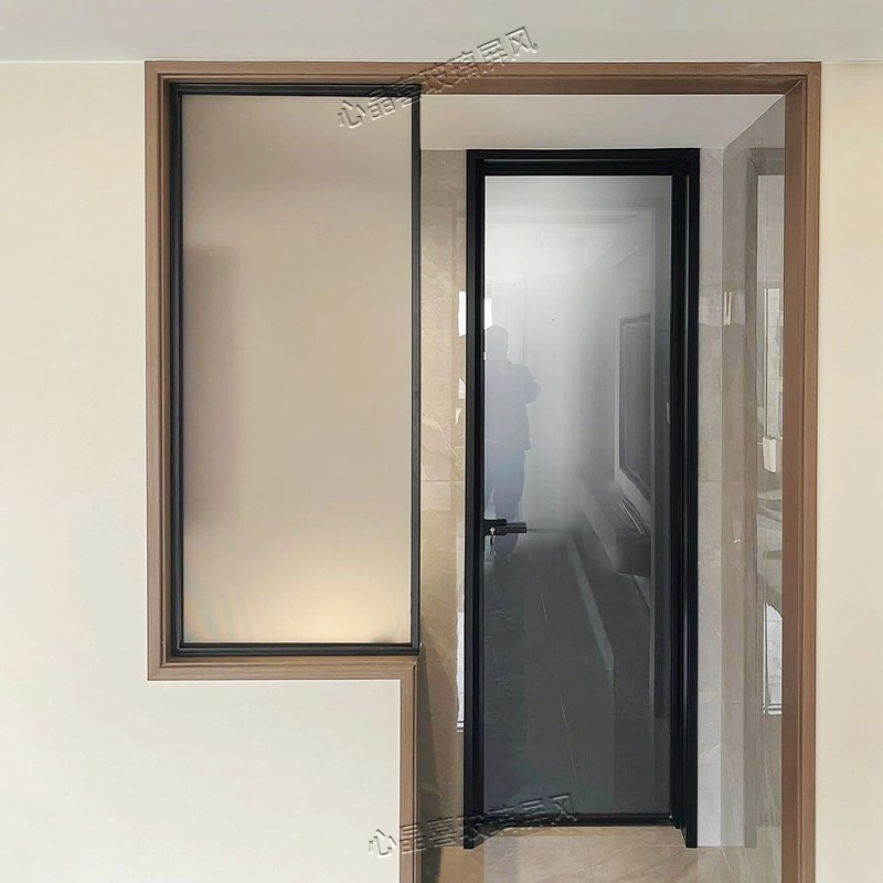 卫生间半墙超白磨砂油砂t钢化玻璃隔断屏风淋浴室干区洗手台厕所