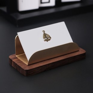 实木名片展示架高级高档名片盒大容量卡片夹桌面架卡盒盒子木质前