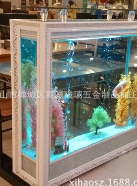 长方形大型欧式屏风生态鱼缸水族箱中型超白玻璃底部过滤
