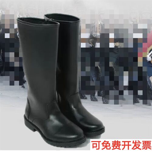 长筒靴佛爷靴子高筒靴仪仗骑马靴大F帅靴靴子马丁靴防水升旗靴子