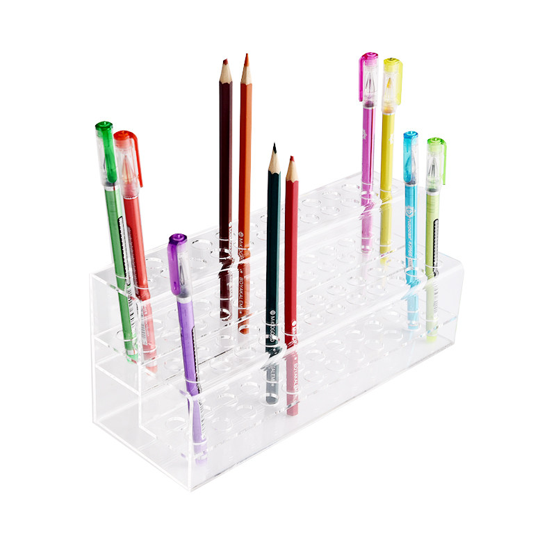 48孔亚克力笔架展示架圆珠笔眼线笔眉笔架有机玻璃文具陈列架道具