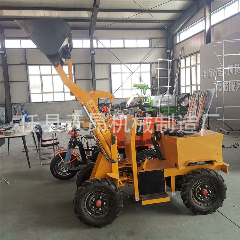 电动铲车小型抓木机夹木器机四驱H养殖场沙场农用电动装载机