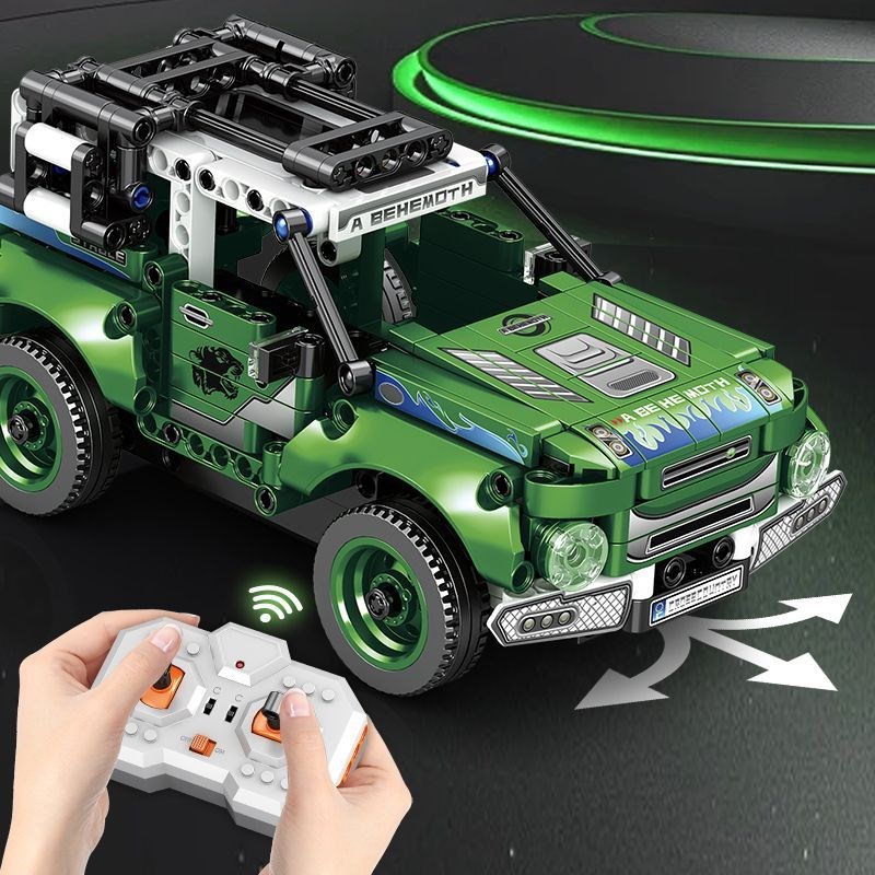 2025儿童遥控赛车积木玩具益智拼装新年礼物男孩模型跑车越野车F1