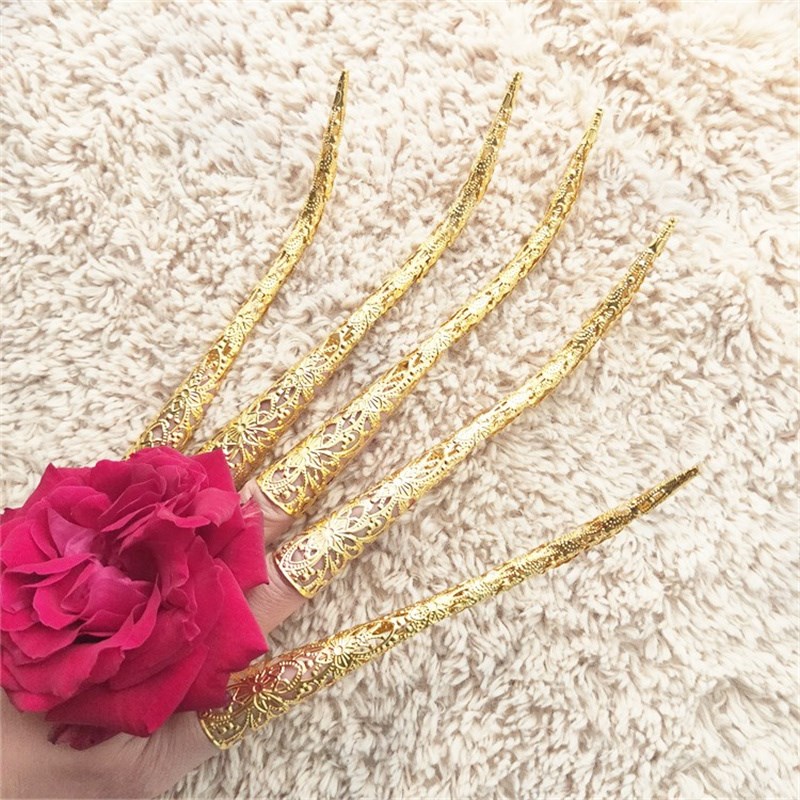 傣族服装饰品儿童三月三广西演出舞蹈指甲套民族男女儿童玩具戒指