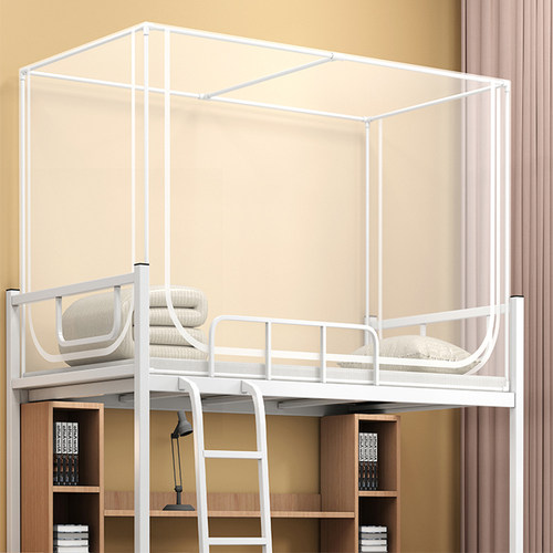 新款大学生蚊帐白色帐纱透明拉链款上下铺学生V三开门防蚊蚊帐