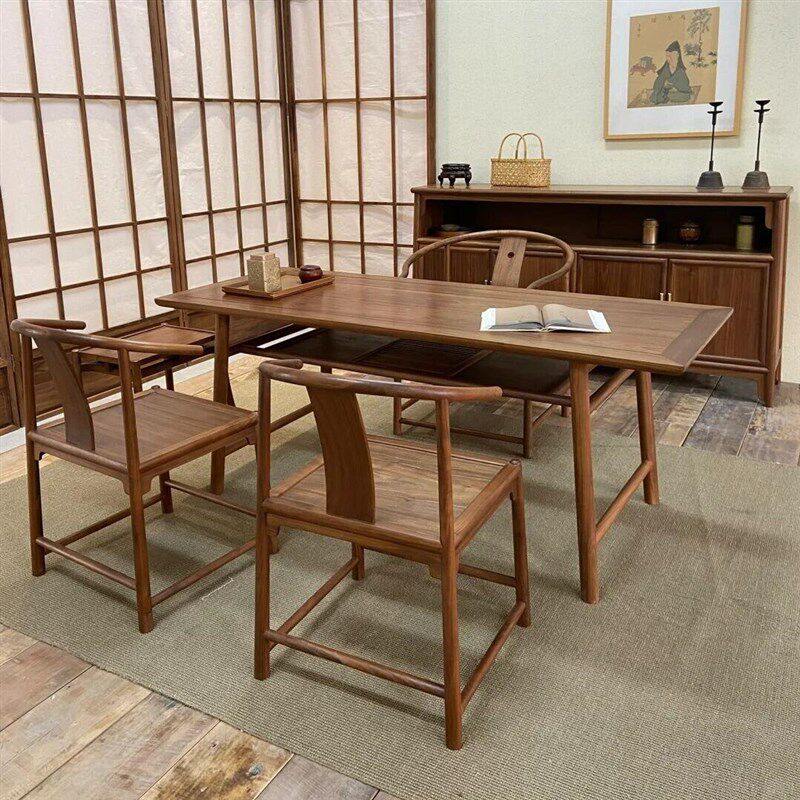 现代简约黑胡桃木茶桌椅组合家用客厅办公泡茶桌茶室洽谈茶道茶台,住宅家具,家用茶台/茶桌,淘宝优惠券,粉丝福利购,淘宝优惠卷