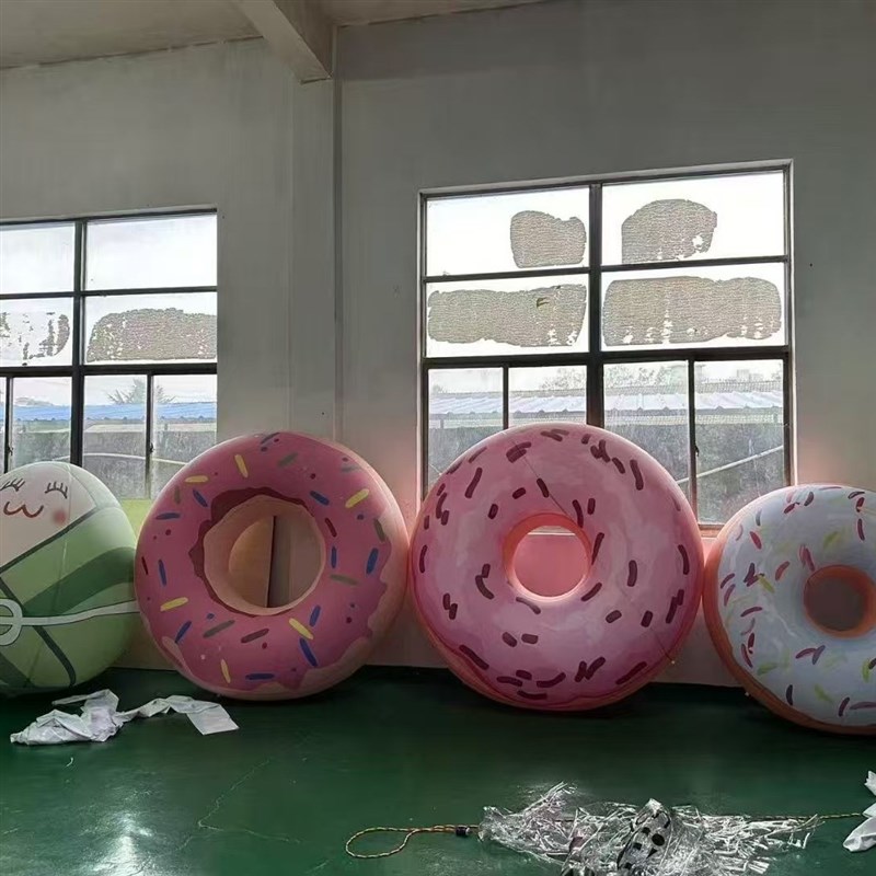 网红充气地标户外大型闭气定位气模游泳圈甜甜圈模型美陈道具