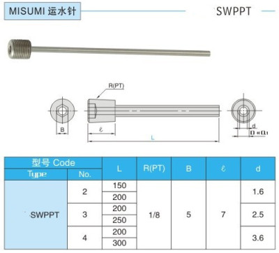 自产自销MISUMI模具运水针WCPFT WCPF WCPK 运水针冷却棒