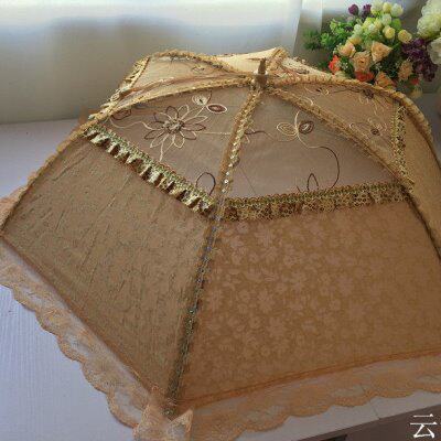 盖可折叠物菜罩大号防  圆形拆洗食子高档苍蝇欧式饭菜伞餐桌罩罩