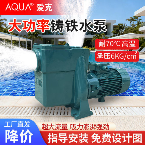 AQUA爱克铁泵循环过滤带毛发收集器泳池大功率吸污物净脏水设备