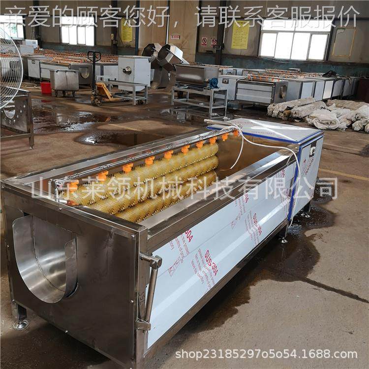 自动藕GOV毛辊清洗 多功全能土豆脱莲皮清洗机 根茎类蔬菜清洗设