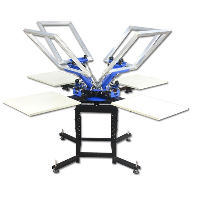 组装型4色丝网印花机 手动无纺布袋印花机t-shirt screen printer