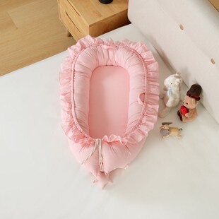 新生婴儿睡觉便携式 子宫防压床中床防惊跳落地醒安抚睡窝荷叶边