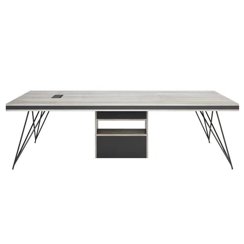 新品简约会议桌长桌工业风小型长条桌培训桌椅组合套会议室实木会