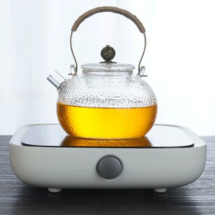 新品三界电陶炉锤k纹耐高温提梁玻璃壶电陶炉耐热煮茶壶直火加热