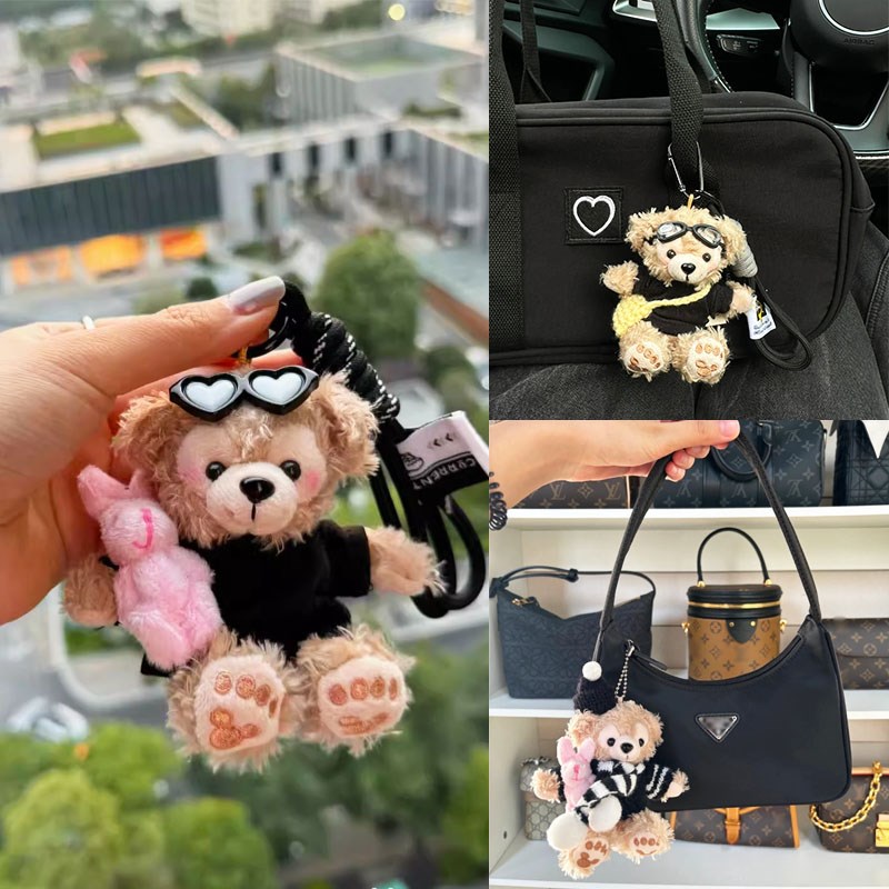 包包小挂件饰品可爱坐姿玫玫挂件达菲女生背包挂件玩偶毛绒公仔潮