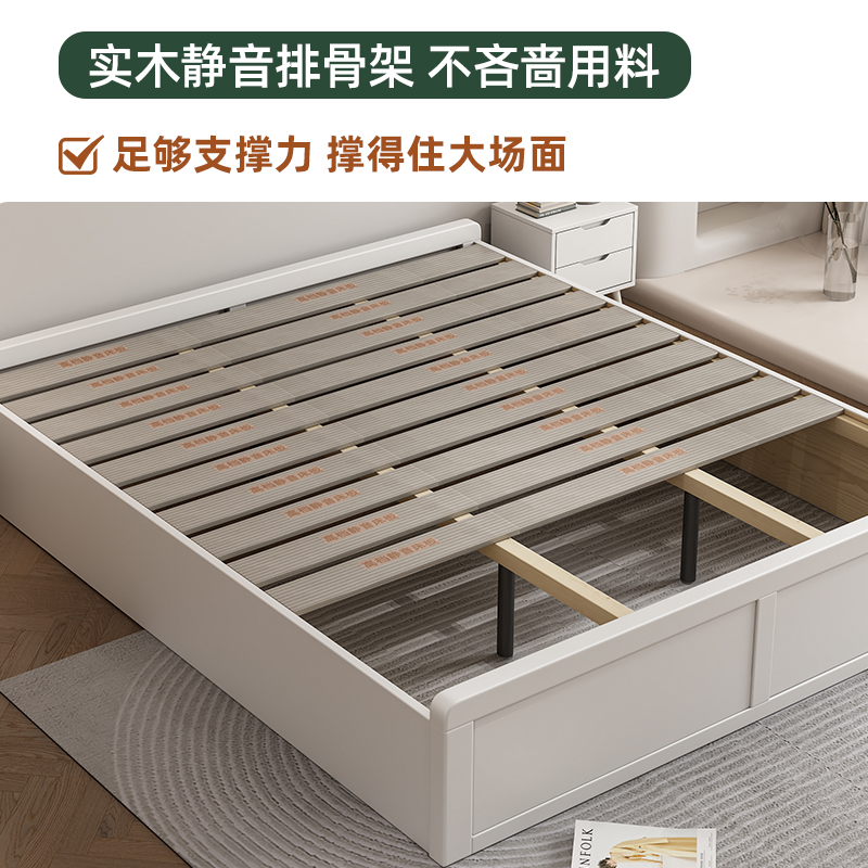 全实木日式榻榻米地台床无床头1.5米储物床无靠背床架抽屉高箱床