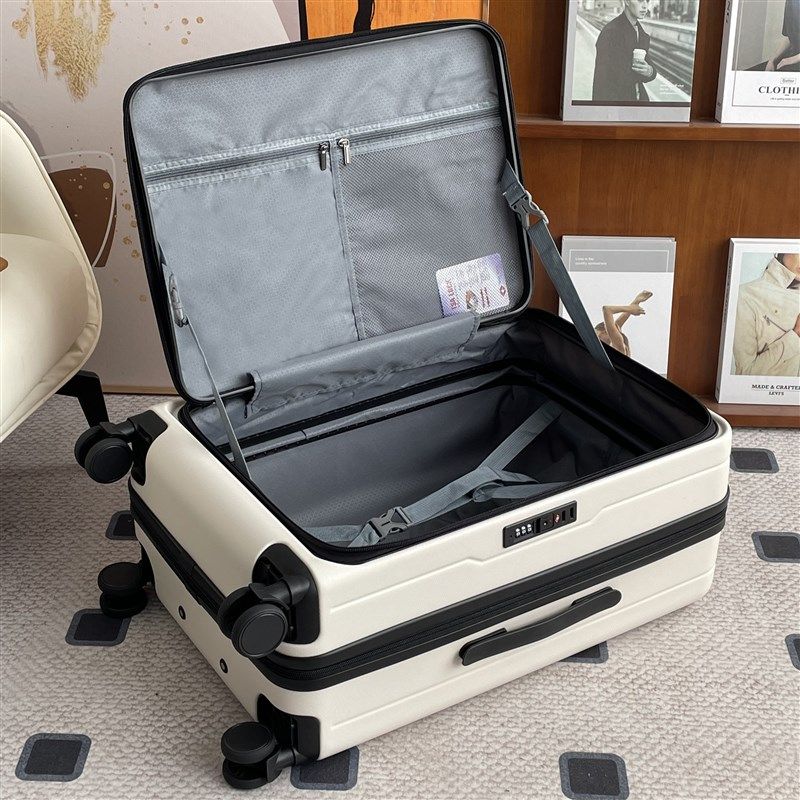 新款侧开盖行李箱可扩展拉杆箱女20寸登机24大容量防爆旅行密码箱
