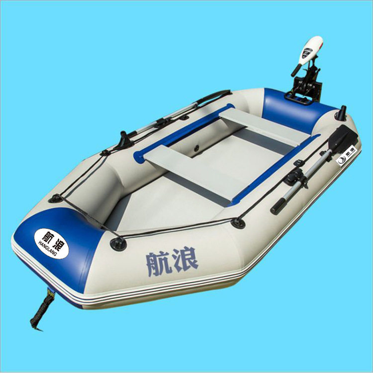 厂家加厚4人硬底夹网+T55推进器 充气橡皮皮划钓鱼用马达船艇舟