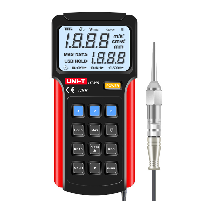 优利德测震仪数字测振仪一体分体机械故障检测仪震动测试仪UT315