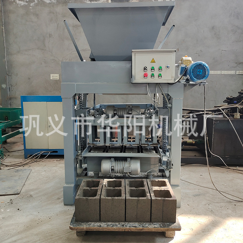 小型水泥免烧空心彩色面包透水护坡制砖机全自动长条支撑垫块设备