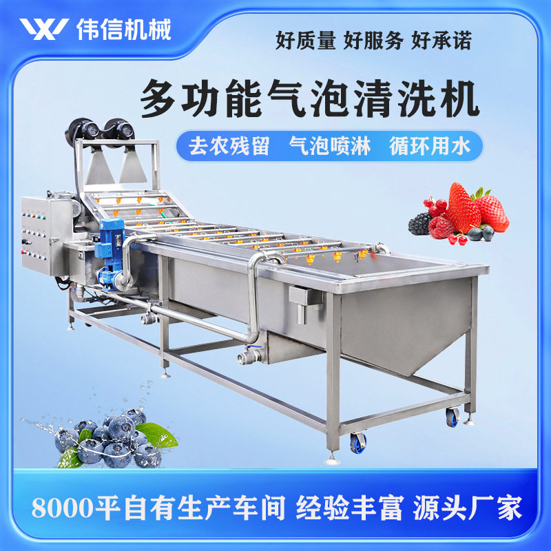 大型预制菜生产线气泡式叶菜类连续清洗分选设备