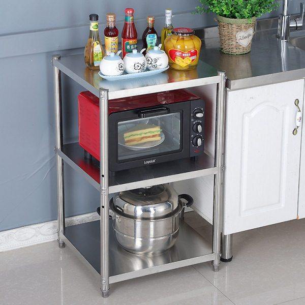 304不锈钢厨房置物架落地多层收纳架菜架用品烤箱微波炉储物架子,厨房/烹饪用具,微波炉置物架,淘宝优惠券,粉丝福利购,淘宝优惠卷