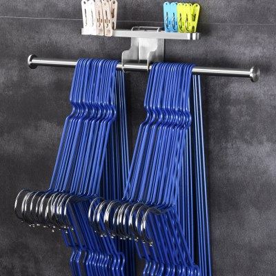 衣架收纳神器304不锈钢阳台宿舍壁挂省空间家用挂钩免打孔整理架,收纳整理,金属衣架,淘宝优惠券,粉丝福利购,淘宝优惠卷