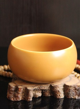 复古碗钵黑色碗黄色m钵盂居士素食碗僧人米饭碗单个白瓷陶瓷青瓷