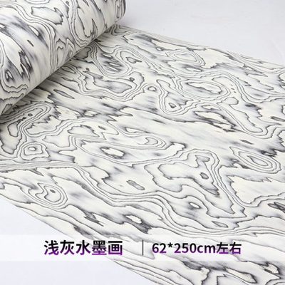 装修 酒店翻新 高端大张 浅灰水墨画 科技木皮