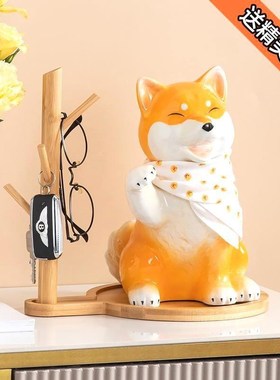 创意桌面摆件可爱客厅玄关进门口鞋柜收纳电视柜陶瓷Y摆件潮流柴