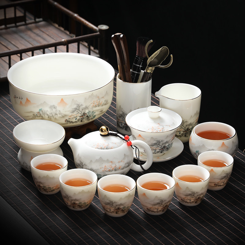 茶杯功夫茶具套装白玉陶瓷主人杯2024新款办公Q会客用品茶碗羊脂