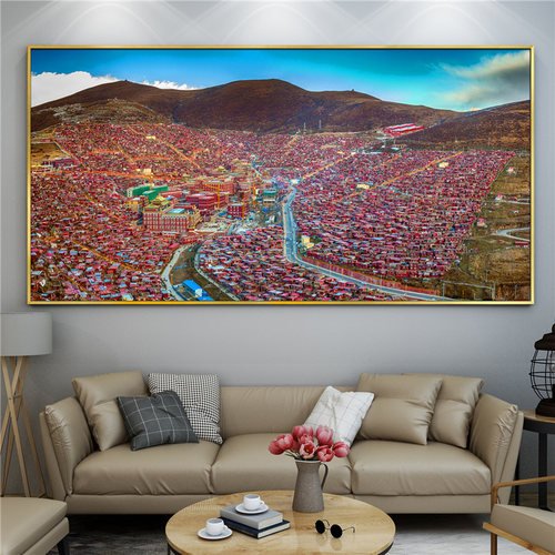 四川成都风景装饰画照片墙九寨沟峨眉山晶瓷画R黄龙乐山大佛挂画