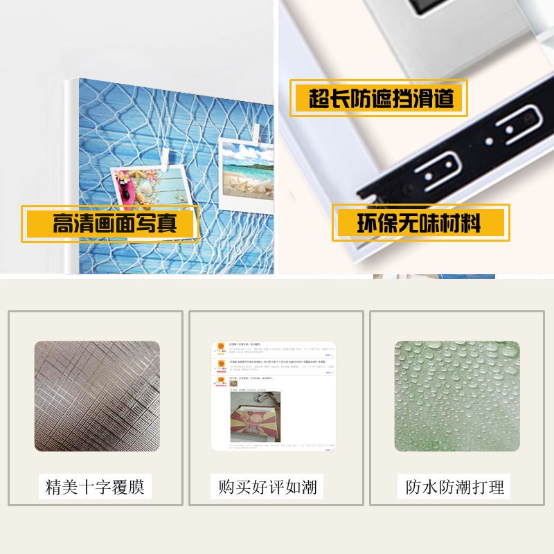 个性简约电表箱装饰画滑道可推拉电闸弱电配电网线箱遮挡画免打孔图片
