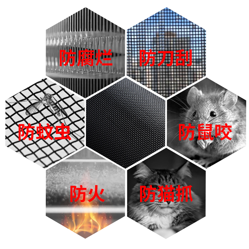 家用防鼠防蚊沙窗隐形自粘自装304厚不锈钢魔术贴纱窗纱网可拆卸