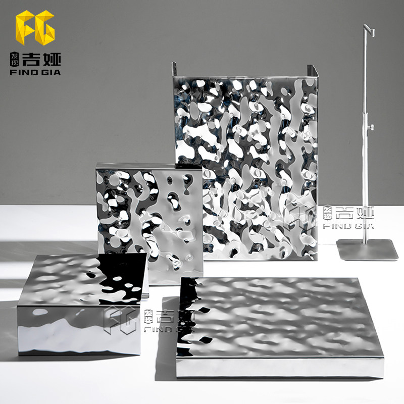 吉娅不锈钢U型鞋包凳银s色水波纹展示架手提小背包展架饰品陈列架