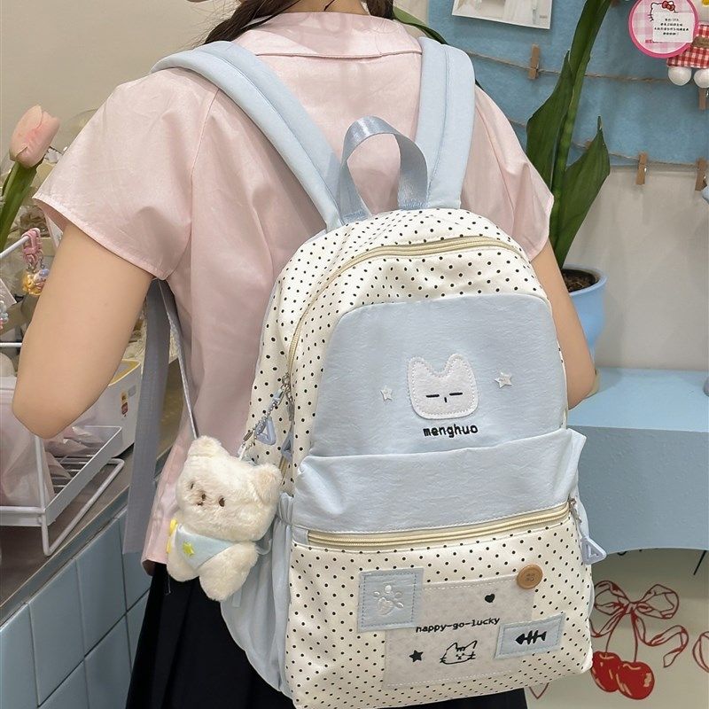 双肩包小巧轻便女旅游出游可爱小众高颜值蓝色女生小包包书包背包