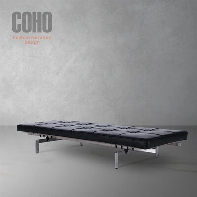 PK80 Poul Kjaqerholm意式极简沙发长凳不锈钢床尾凳午休床卧榻
