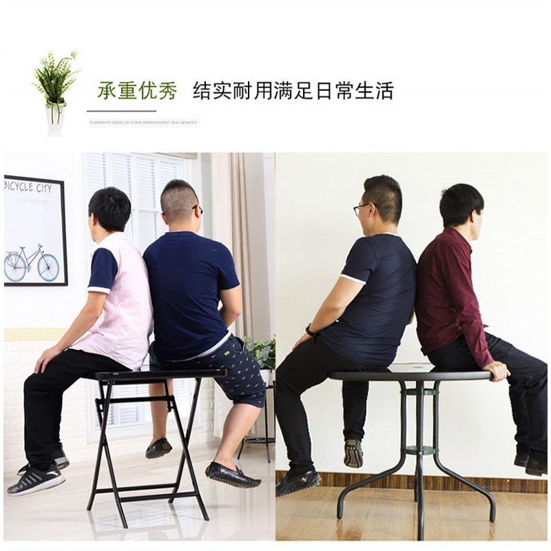 折叠桌子餐桌家用吃饭桌子户外摆摊简易便携式正方形玻璃圆桌庭院