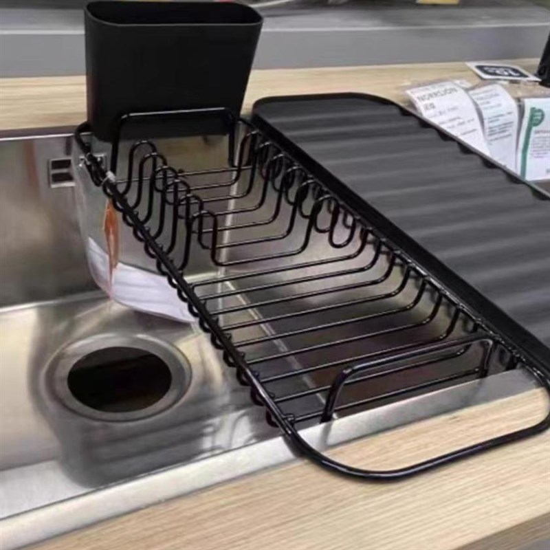 多功能盘子架置物架碗架沥水架厨房小空间收纳免打孔方便家庭用品