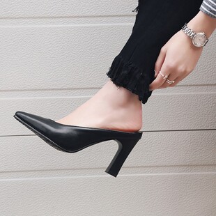 2021新款包头半拖鞋女外穿夏时尚小码女鞋313233大码41粗跟43高跟