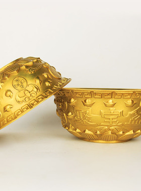 实心纯铜聚宝盆摆件招财铜盆铜碗聚宝盆家居饰品店铺办公开业礼品