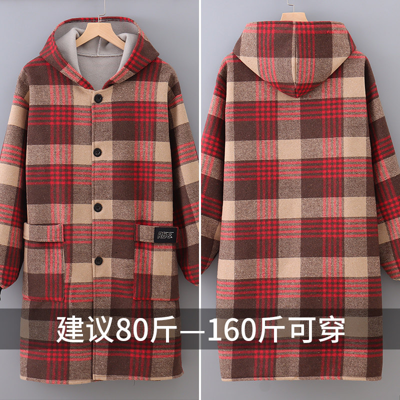 冬季加厚保暖长袖正穿连帽罩衣上班女围裙厨房家用大褂加绒工作服