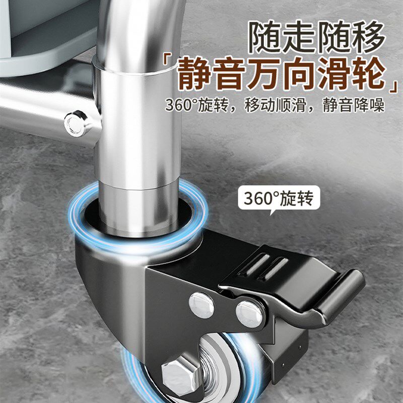 移动落地拖把架商用拖布扫把不锈钢置物架子教室清洁卫生工具收纳